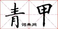 丁谦青甲楷书怎么写