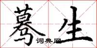 丁谦蓦生楷书怎么写