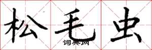 丁谦松毛虫楷书怎么写