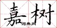 丁谦嘉树楷书怎么写