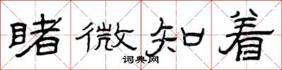 曾庆福睹微知着隶书怎么写