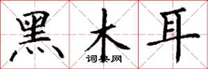 丁谦黑木耳楷书怎么写