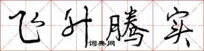 曾庆福飞升腾实行书怎么写