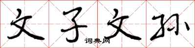 曾庆福文子文孙行书怎么写