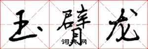 曾庆福玉臂龙行书怎么写