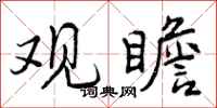 曾庆福观瞻行书怎么写