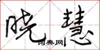曾庆福晓慧行书怎么写