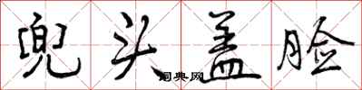 曾庆福兜头盖脸行书怎么写