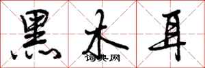 曾庆福黑木耳行书怎么写