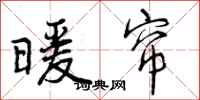 曾庆福暖帘行书怎么写