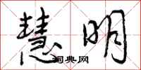 曾庆福慧明行书怎么写