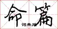 曾庆福命篇行书怎么写
