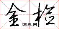 钱沛云金检行书怎么写