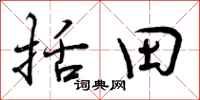 曾庆福括田行书怎么写