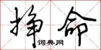 曾庆福挣命行书怎么写