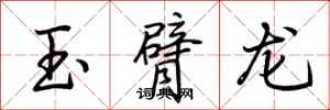 荆霄鹏玉臂龙行书怎么写