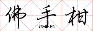 荆霄鹏佛手柑行书怎么写