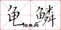 黄华生龟鳞楷书怎么写