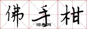 周炳元佛手柑楷书怎么写