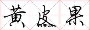 荆霄鹏黄皮果行书怎么写