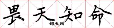 周炳元畏天知命楷书怎么写