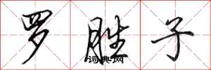田英章罗胜子行书怎么写