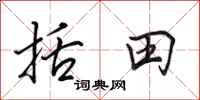 田英章括田行书怎么写
