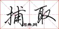 田英章捕取行书怎么写