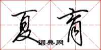 田英章夏育行书怎么写