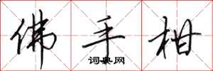 田英章佛手柑行书怎么写
