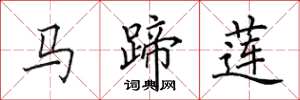 田英章马蹄莲楷书怎么写