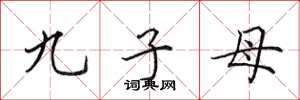 田英章九子母楷书怎么写