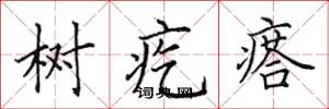 田英章树疙瘩楷书怎么写