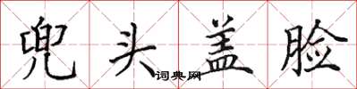 田英章兜头盖脸楷书怎么写