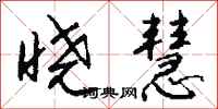 钱沛云晓慧行书怎么写