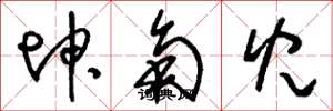 刘少英坤角儿草书怎么写