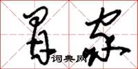 刘少英冒家草书怎么写