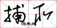 刘少英捕取草书怎么写