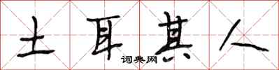 段相林土耳其人行书怎么写
