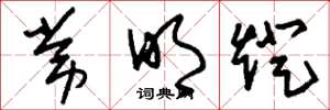 刘少英常明灯草书怎么写