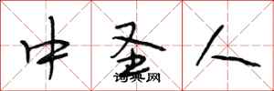 段相林中圣人行书怎么写