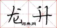 段相林龙升行书怎么写