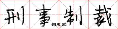 段相林刑事制裁行书怎么写