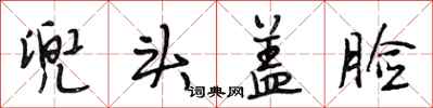 段相林兜头盖脸行书怎么写