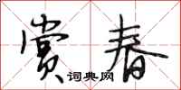 段相林赏春行书怎么写