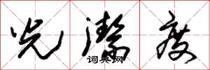 朱锡荣光洁度草书怎么写