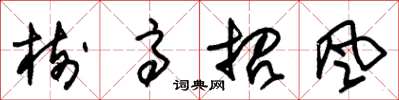 朱锡荣树高招风草书怎么写