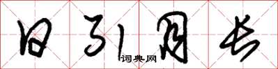 朱锡荣日引月长草书怎么写