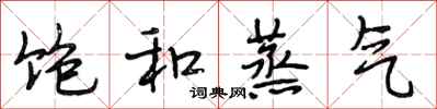 段相林饱和蒸气行书怎么写