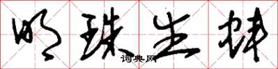 刘少英明珠生蚌草书怎么写